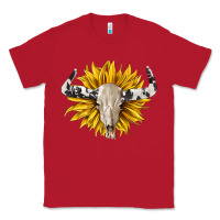 Red cowhide bull skull and sunflower Classic Tee - BarkalooDesign