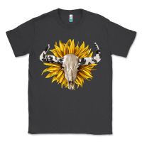 Smoke cowhide bull skull and sunflower Classic Tee - BarkalooDesign