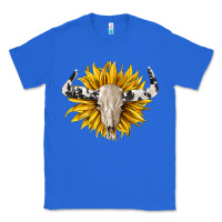 True Royal cowhide bull skull and sunflower Classic Tee - BarkalooDesign
