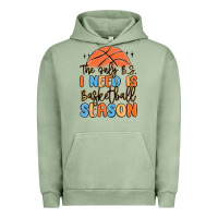 Pigment Oil Green the only b.s. i need is basketball season Urban Hoodie - MaliasSmallBusiness