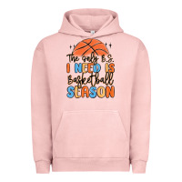 Pigment Salmon the only b.s. i need is basketball season Urban Hoodie - MaliasSmallBusiness