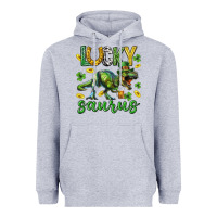 Heather Grey Lucky saurus st.patricks day Heavyweight Hoodie - Neo Western