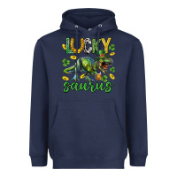 Navy Lucky saurus st.patricks day Heavyweight Hoodie - Neo Western