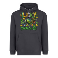 Smoke Lucky saurus st.patricks day Heavyweight Hoodie - Neo Western