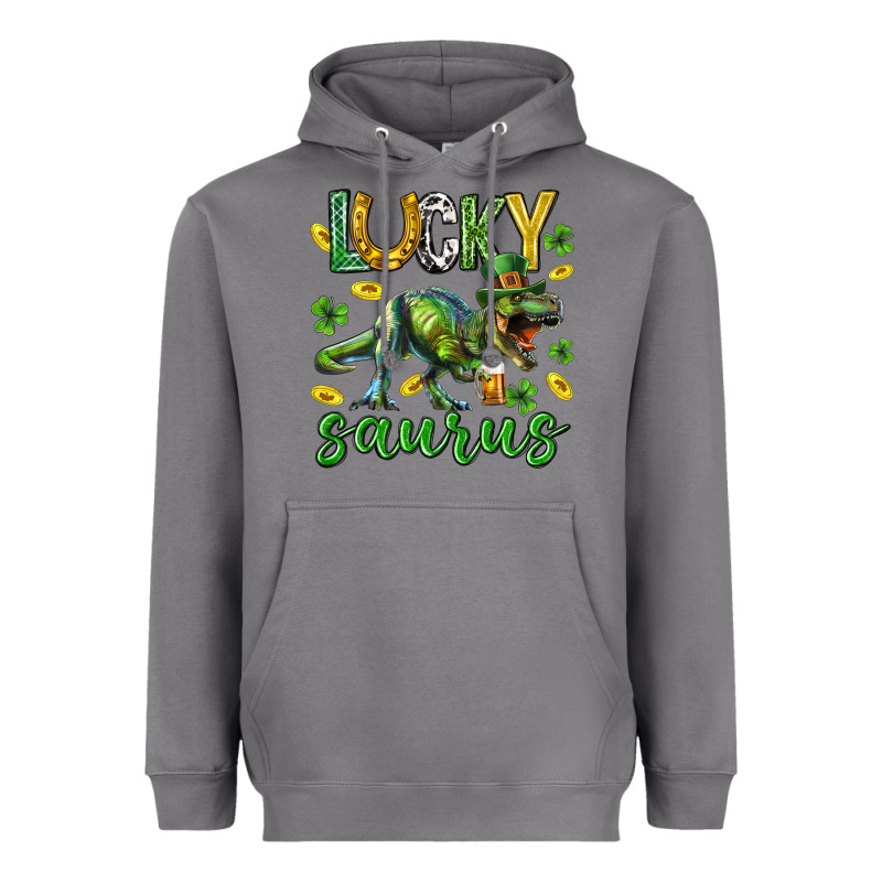 Lucky Saurus St.patricks Day Heavyweight Hoodie by Neo Western | Teevron