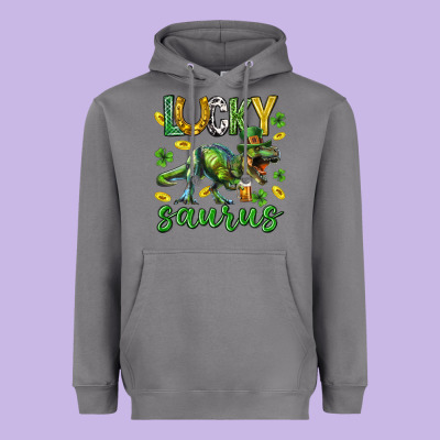 Lucky Saurus St.patricks Day Heavyweight Hoodie Designed By Neo Western