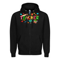 Black teacher Zipper Hoodie - texasbilliewilder