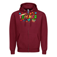 Burgundy teacher Zipper Hoodie - texasbilliewilder
