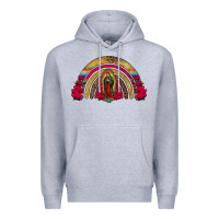 Heather Grey lady of guadalupe rainbow Premium Hoodie - Jasminsmagicworld