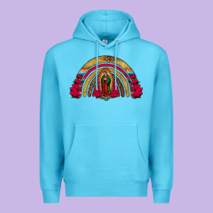 Lady Of Guadalupe Rainbow Premium Hoodie Designed By Jasminsmagicworld
