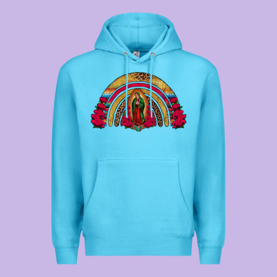 Lady Of Guadalupe Rainbow Premium Hoodie Designed By Jasminsmagicworld
