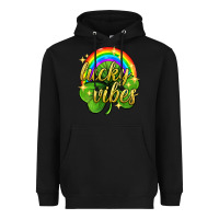 Black Lucky vibes st. patricks day Heavyweight Hoodie - Neo Western