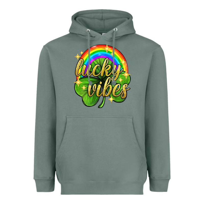 Lucky Vibes St. Patricks Day Heavyweight Hoodie by Neo Western | Teevron