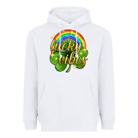 White Lucky vibes st. patricks day Heavyweight Hoodie - Neo Western