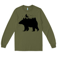 Army Green bear Long Sleeve Tee - Unal Design