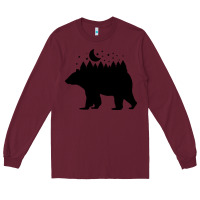 Burgundy bear Long Sleeve Tee - Unal Design