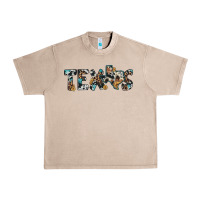 French Oak texas sunflower cowhide leopard texas map Urban Heavy Tee - Artiststas