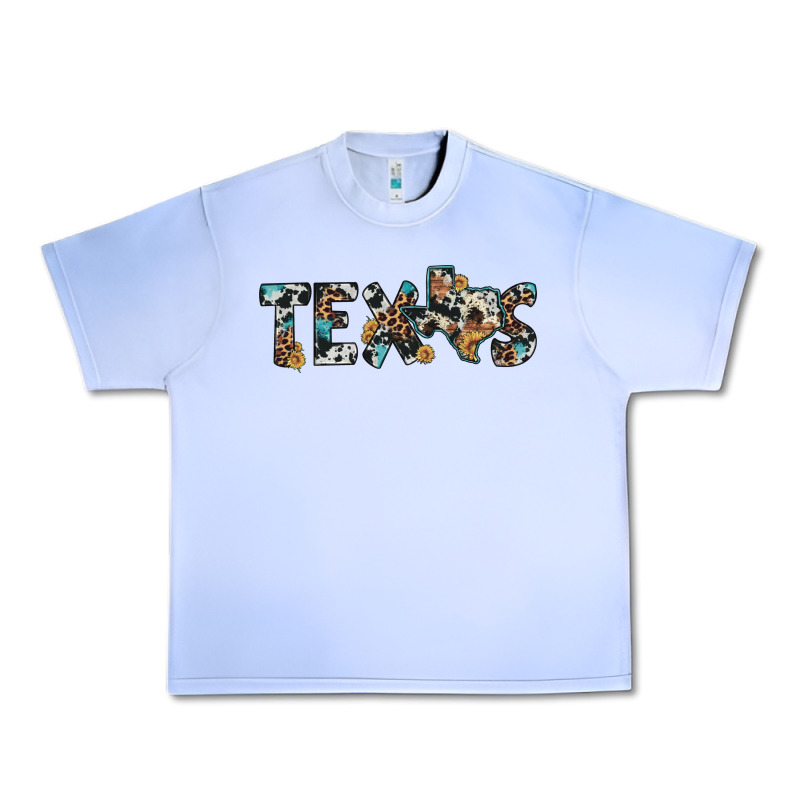 Texas Sunflower Cowhide Leopard Texas Map Urban Heavy Tee by Artiststas | Teevron