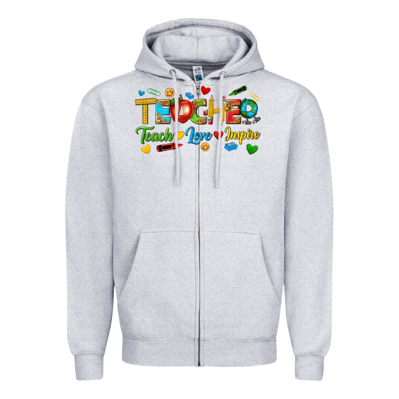 Teacher Teach Love Inspire Tbw Zipper Hoodie by texasbilliewilder | Teevron