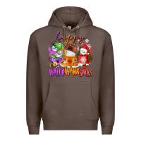 Coffee Happy Hallothanksmas coffee cups Premium Hoodie - NancyCooperArtShop