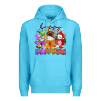 Ocean Blue Happy Hallothanksmas coffee cups Premium Hoodie - NancyCooperArtShop