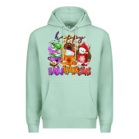 Seafoam Happy Hallothanksmas coffee cups Premium Hoodie - NancyCooperArtShop