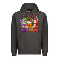 Smoke Happy Hallothanksmas coffee cups Premium Hoodie - NancyCooperArtShop