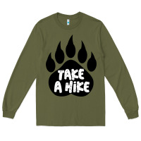 Army Green take a hike Long Sleeve Tee - Unal Design