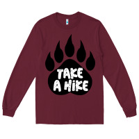 Burgundy take a hike Long Sleeve Tee - Unal Design