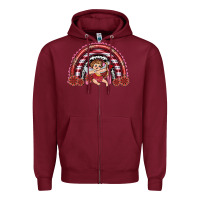 Burgundy valentine's day cupid rainbow Zipper Hoodie - RanaPortraitStore