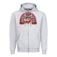 Heather Grey valentine's day cupid rainbow Zipper Hoodie - RanaPortraitStore