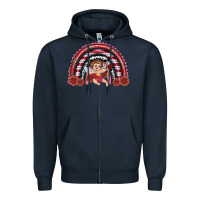 Navy valentine's day cupid rainbow Zipper Hoodie - RanaPortraitStore
