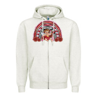 Oatmeal Heather valentine's day cupid rainbow Zipper Hoodie - RanaPortraitStore