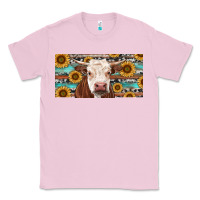 Bubblegum Pink Heifer With Sunflower And Serape Classic Tee - RanaPortraitStore