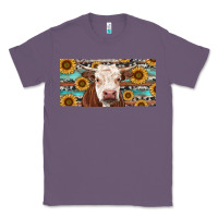 Lavender Heifer With Sunflower And Serape Classic Tee - RanaPortraitStore