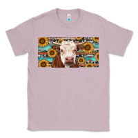 Lilac Heifer With Sunflower And Serape Classic Tee - RanaPortraitStore