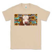 Mushroom Heifer With Sunflower And Serape Classic Tee - RanaPortraitStore