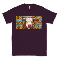 Plum Heifer With Sunflower And Serape Classic Tee - RanaPortraitStore