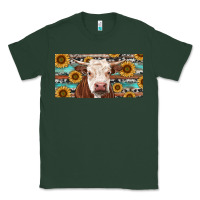 Sports Green Heifer With Sunflower And Serape Classic Tee - RanaPortraitStore