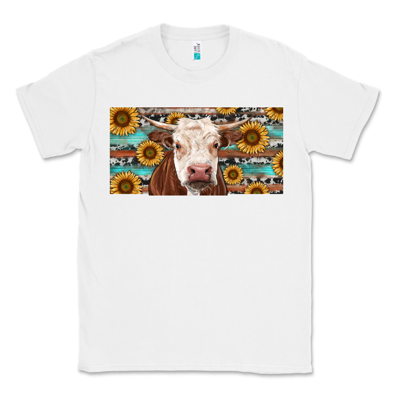 Heifer With Sunflower And Serape Classic Tee by RanaPortraitStore | Teevron