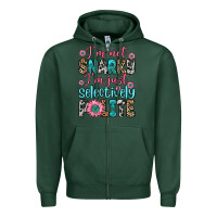 Sports Green i m not snarky i m just selectively polite Zipper Hoodie - Zillion Design Studio