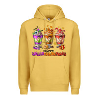 Antique Gold Happy Hallothanksmas coffee cups Premium Hoodie - NancyCooperArtShop