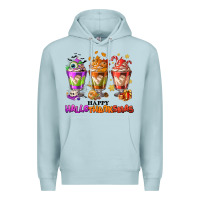 Blue Mist Happy Hallothanksmas coffee cups Premium Hoodie - NancyCooperArtShop