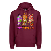 Burgundy Happy Hallothanksmas coffee cups Premium Hoodie - NancyCooperArtShop