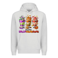 Dove Grey Happy Hallothanksmas coffee cups Premium Hoodie - NancyCooperArtShop