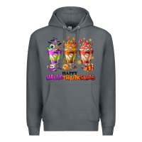 Rock Happy Hallothanksmas coffee cups Premium Hoodie - NancyCooperArtShop
