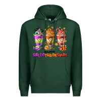 Sports Green Happy Hallothanksmas coffee cups Premium Hoodie - NancyCooperArtShop