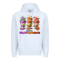 White Happy Hallothanksmas coffee cups Premium Hoodie - NancyCooperArtShop