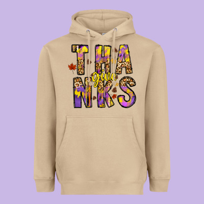 Give Thanks Heavyweight Hoodie Designed By Cowhidedigitalart
