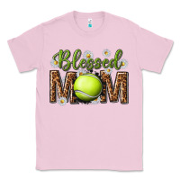 Bubblegum Pink blessed mom with tennis and daisy Classic Tee - texasbilliewilder